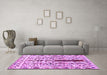 Machine Washable Abstract Purple Contemporary Area Rugs in a Living Room, wshcon1529pur