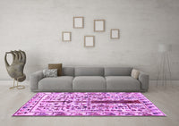 Machine Washable Abstract Purple Contemporary Rug, wshcon1529pur