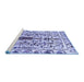 Sideview of Machine Washable Abstract Blue Contemporary Rug, wshcon1529blu