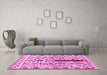 Machine Washable Abstract Pink Contemporary Rug in a Living Room, wshcon1529pnk