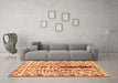 Machine Washable Abstract Orange Contemporary Area Rugs in a Living Room, wshcon1529org