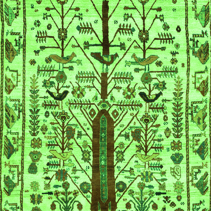 Serging Thickness of Machine Washable Abstract Green Contemporary Area Rugs, wshcon1529grn