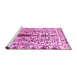 Sideview of Machine Washable Abstract Pink Contemporary Rug, wshcon1529pnk