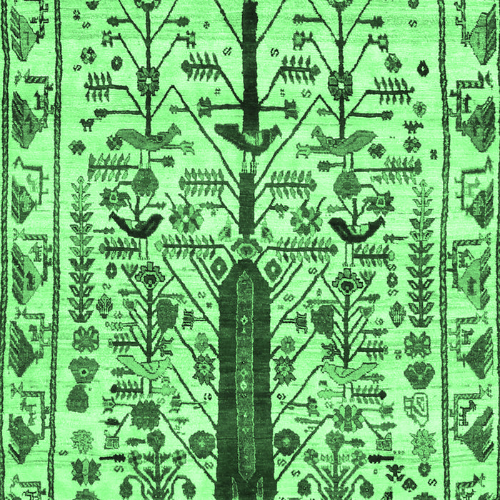 Machine Washable Abstract Emerald Green Contemporary Area Rugs, wshcon1529emgrn