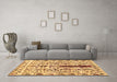 Machine Washable Abstract Brown Contemporary Rug in a Living Room,, wshcon1529brn