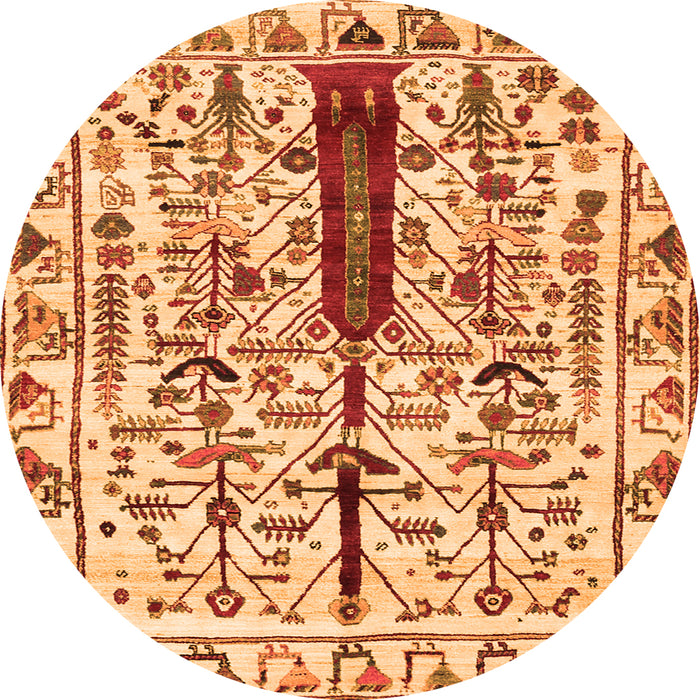 Square Abstract Orange Contemporary Rug, con1529org