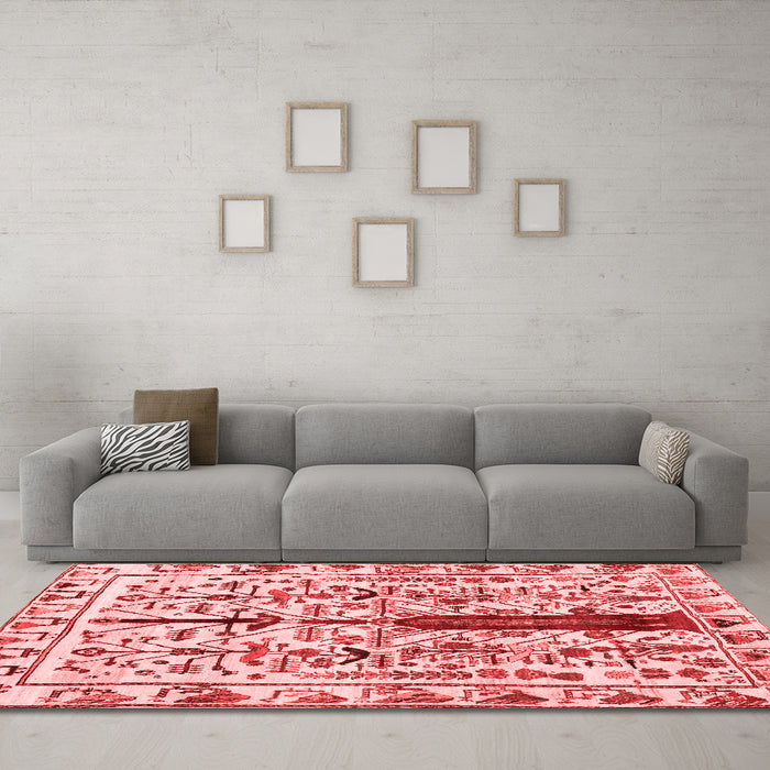Contemporary Red Washable Rugs