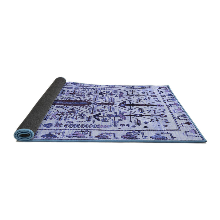 Sideview of Abstract Blue Contemporary Rug, con1529blu
