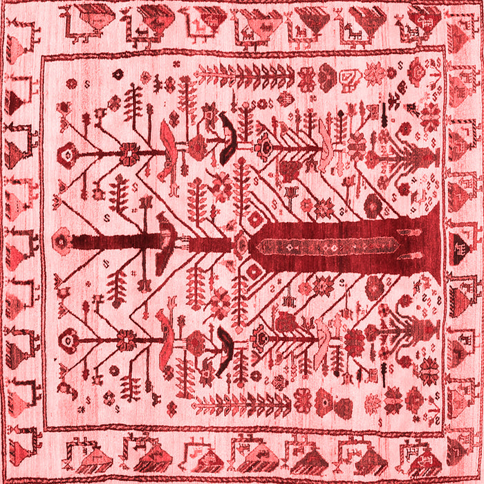 Machine Washable Abstract Red Contemporary Rug, wshcon1529red