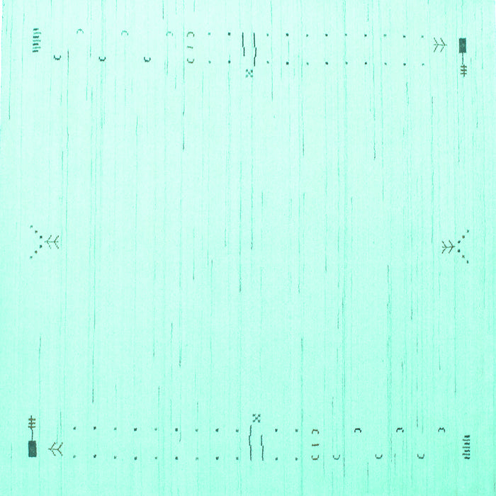 Square Solid Turquoise Modern Rug, con152turq