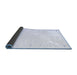 Sideview of Solid Blue Modern Rug, con152blu