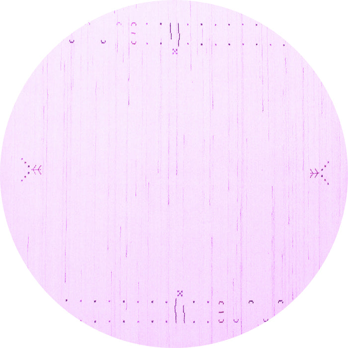 Round Solid Purple Modern Rug, con152pur