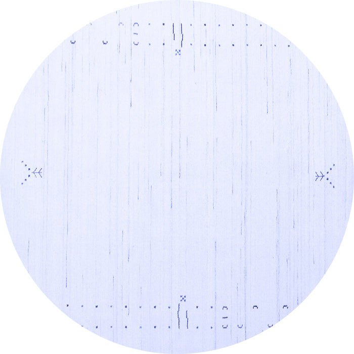 Round Machine Washable Solid Blue Modern Rug, wshcon152blu
