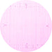 Round Solid Pink Modern Rug, con152pnk