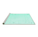 Sideview of Machine Washable Solid Turquoise Modern Area Rugs, wshcon152turq