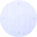 Round Solid Blue Modern Rug, con152blu