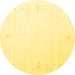 Round Solid Yellow Modern Rug, con152yw