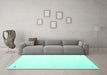 Machine Washable Solid Turquoise Modern Area Rugs in a Living Room,, wshcon152turq