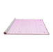 Sideview of Machine Washable Solid Pink Modern Rug, wshcon152pnk