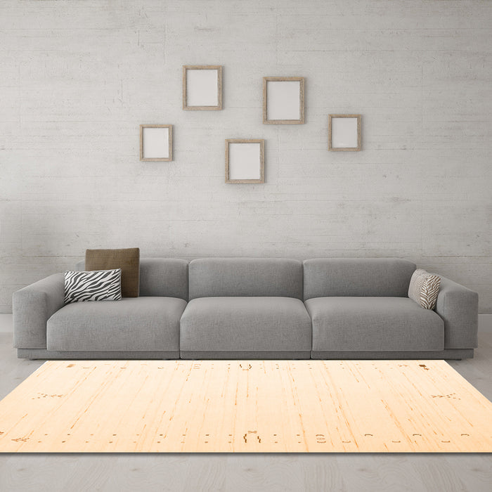 Machine Washable Solid Orange Modern Area Rugs in a Living Room, wshcon152org