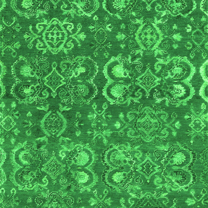 Serging Thickness of Machine Washable Abstract Green Contemporary Area Rugs, wshcon1530grn