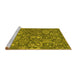 Sideview of Machine Washable Abstract Yellow Contemporary Rug, wshcon1530yw