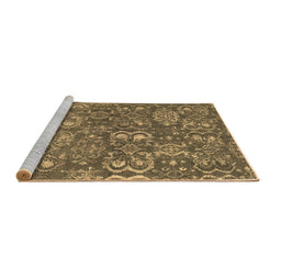 Sideview of Machine Washable Abstract Brown Contemporary Rug, wshcon1530brn