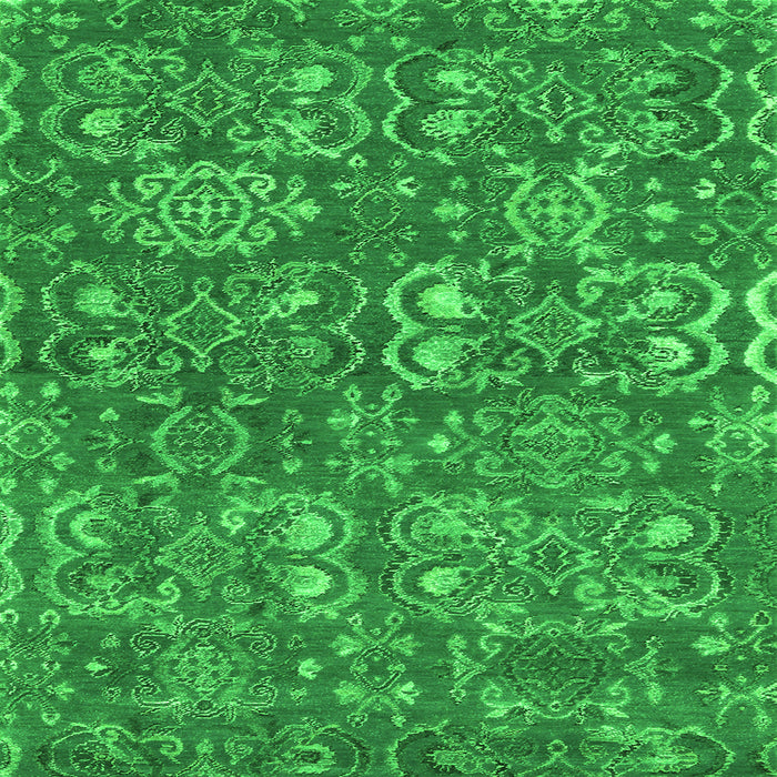 Serging Thickness of Abstract Green Contemporary Rug, con1530grn