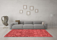 Machine Washable Abstract Red Contemporary Rug, wshcon1530red