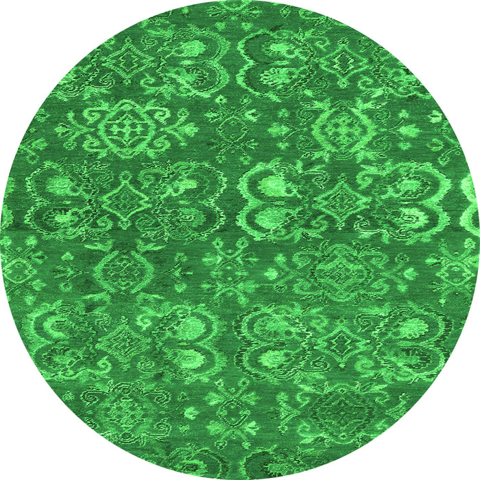 Square Abstract Green Contemporary Rug, con1530grn