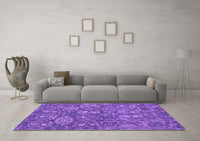 Machine Washable Abstract Purple Contemporary Rug, wshcon1530pur