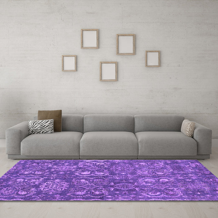 Machine Washable Abstract Purple Contemporary Area Rugs in a Living Room, wshcon1530pur