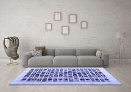 Machine Washable Abstract Blue Contemporary Rug in a Living Room, wshcon1531blu