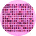 Round Abstract Pink Contemporary Rug, con1531pnk