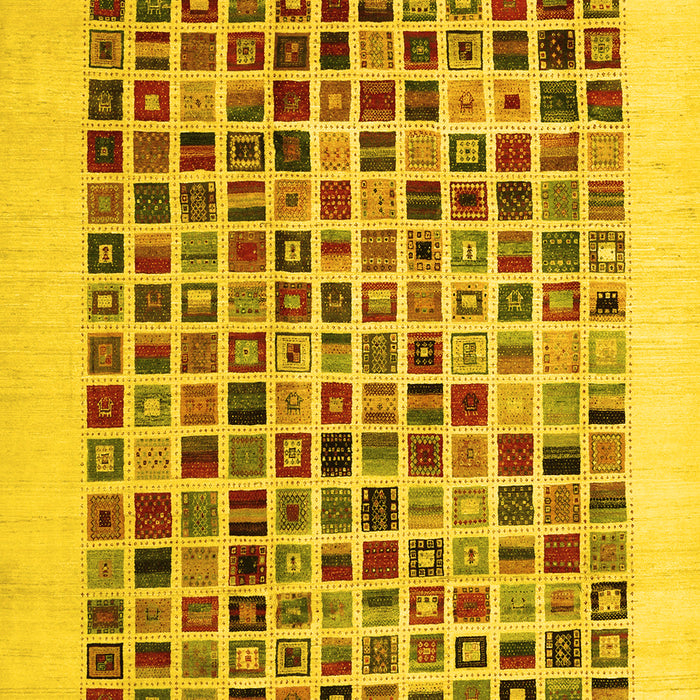 Abstract Yellow Contemporary Rug, con1531yw