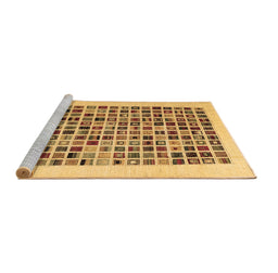 Sideview of Machine Washable Abstract Brown Contemporary Rug, wshcon1531brn