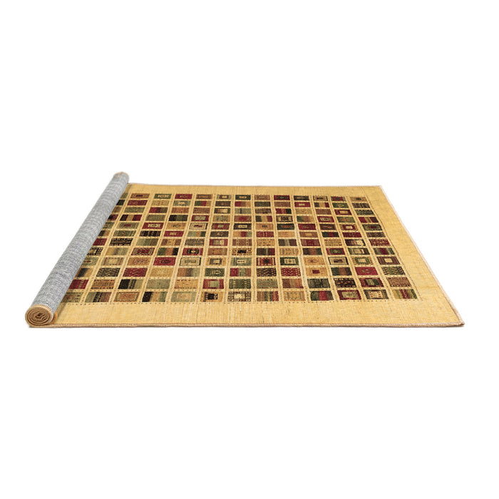 Sideview of Machine Washable Abstract Brown Contemporary Rug, wshcon1531brn