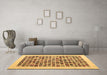 Machine Washable Abstract Brown Contemporary Rug in a Living Room,, wshcon1531brn