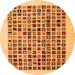 Square Abstract Orange Contemporary Rug, con1531org