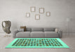 Machine Washable Abstract Turquoise Contemporary Area Rugs in a Living Room,, wshcon1531turq