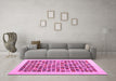 Machine Washable Abstract Pink Contemporary Rug in a Living Room, wshcon1531pnk