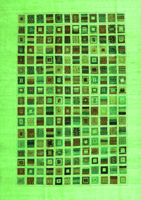 Abstract Green Contemporary Rug, con1531grn