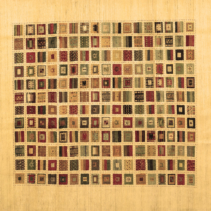Square Machine Washable Abstract Brown Contemporary Rug, wshcon1531brn