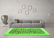 Machine Washable Abstract Green Contemporary Area Rugs in a Living Room,, wshcon1531grn