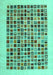 Machine Washable Abstract Turquoise Contemporary Area Rugs, wshcon1531turq