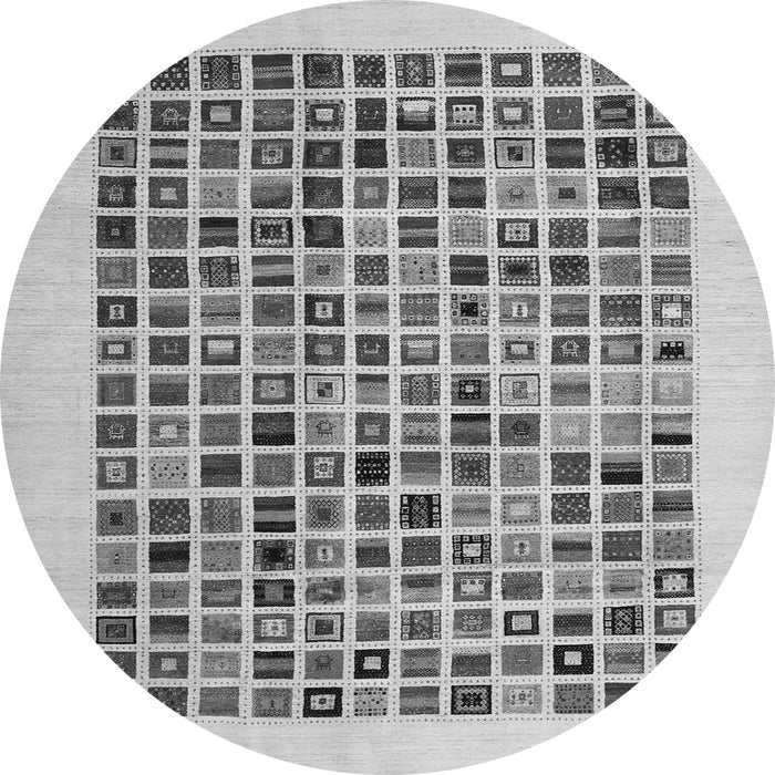 Square Abstract Gray Contemporary Rug, con1531gry