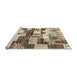 Serging Thickness of Machine Washable Contemporary Sepia Brown Rug, wshcon1532