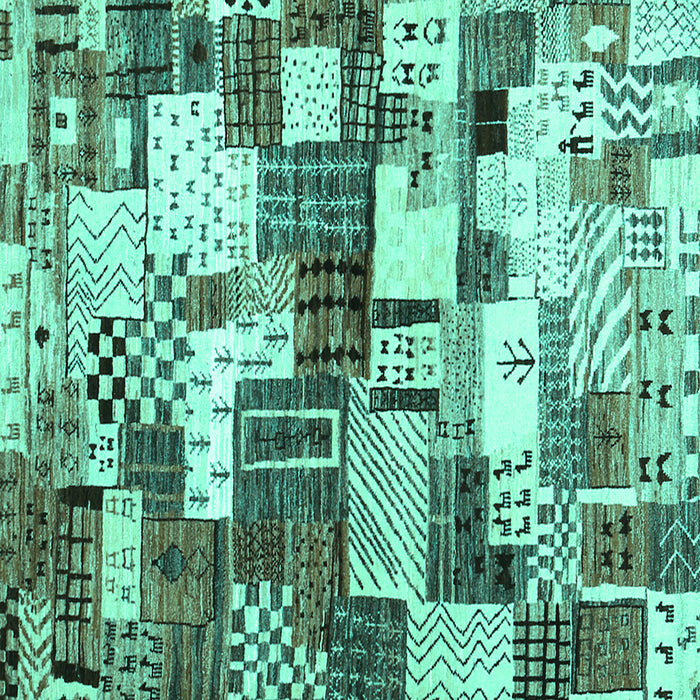 Square Machine Washable Southwestern Turquoise Country Area Rugs, wshcon1532turq