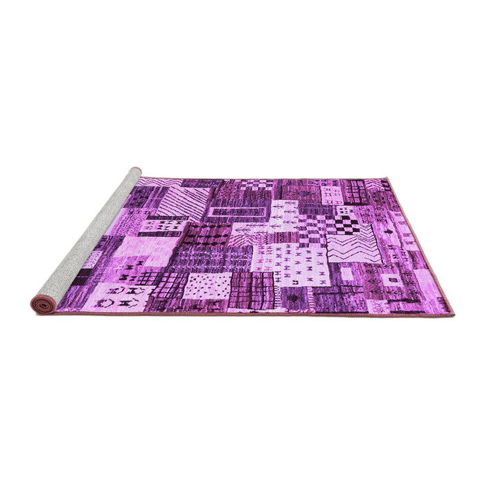 Sideview of Machine Washable Southwestern Purple Country Area Rugs, wshcon1532pur