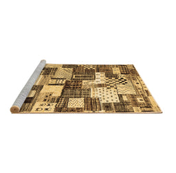 Sideview of Machine Washable Southwestern Brown Country Rug, wshcon1532brn
